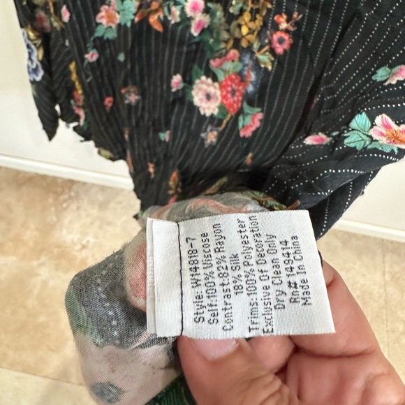 Johnny Was Biya 3J Workshop JWLA Stripe Velour Embroidered Blouse Tunic - Picture 5 of 6